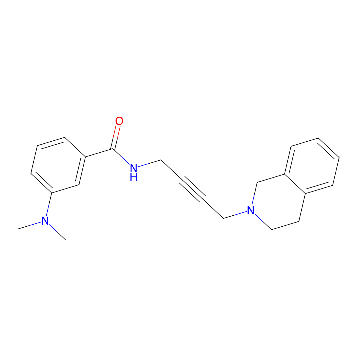 N-(4-(3,4-dihydroisoquinolin-2(1H)-yl)but-2-yn-1-yl)-3-(dimethylamino)benzamide molecular structure, CAS 1351622-36-0