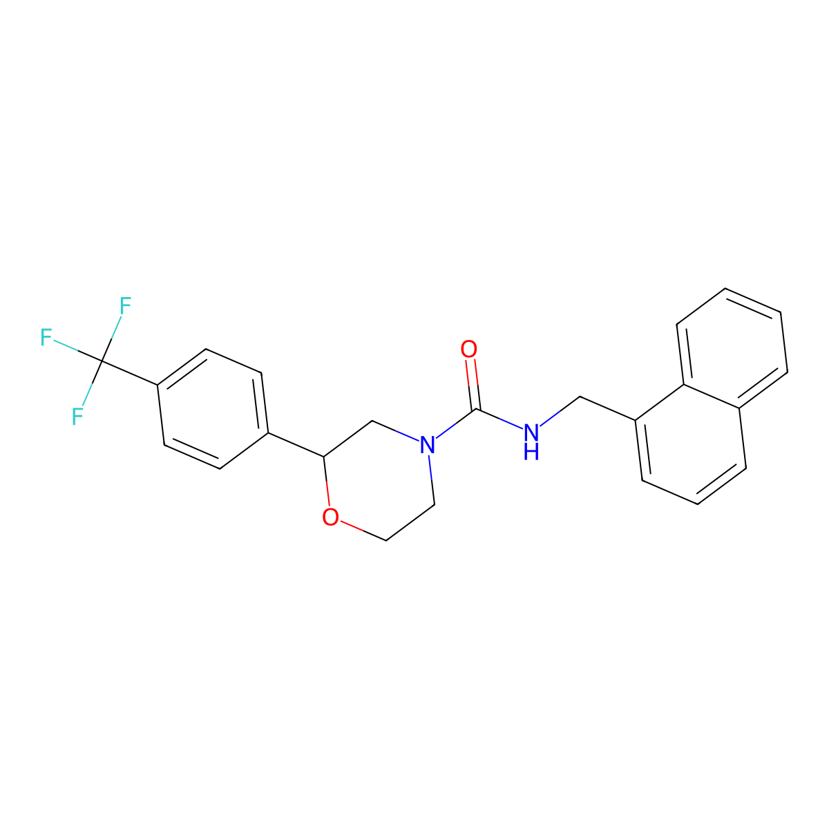 N-(naphthalen-1-ylmethyl)-2-(4-(trifluoromethyl)phenyl)morpholine-4-carboxamide molecular structure, CAS 1351622-41-7