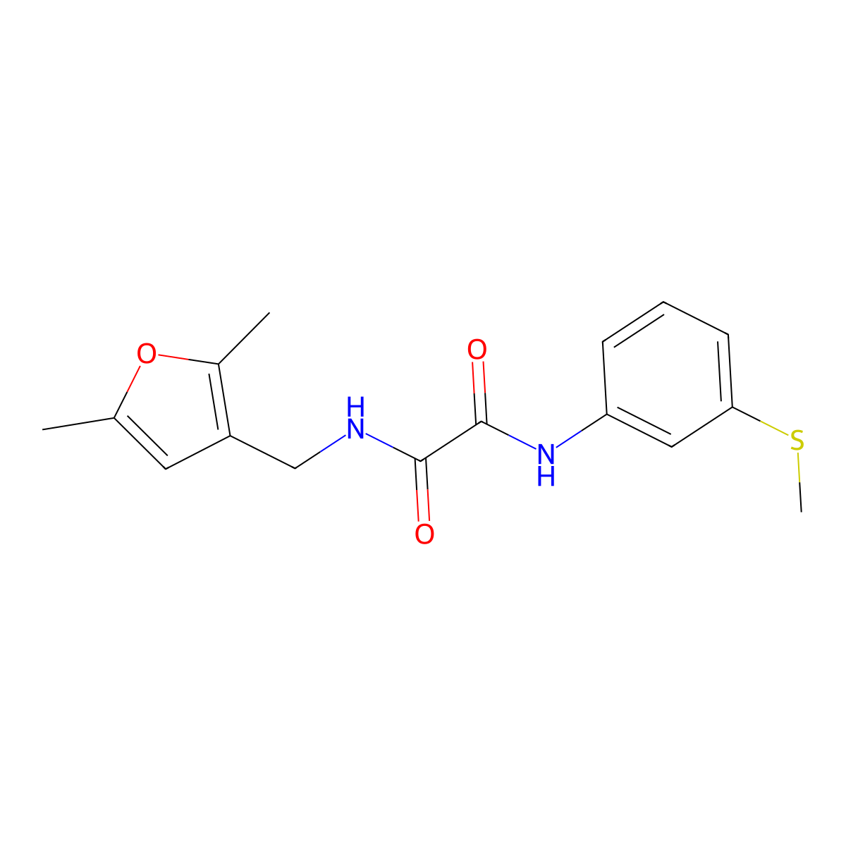 N1-((2,5-dimethylfuran-3-yl)methyl)-N2-(3-(methylthio)phenyl)oxalamide molecular structure, CAS 1351622-52-0