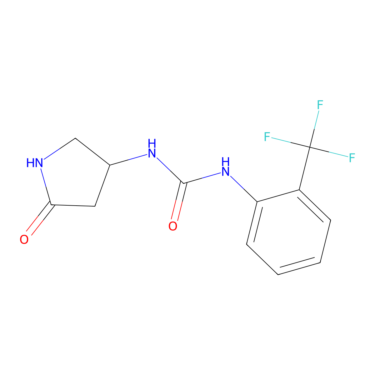 3-(5-Oxopyrrolidin-3-yl)-1-[2-(trifluoromethyl)phenyl]urea molecular structure, CAS 1351622-59-7