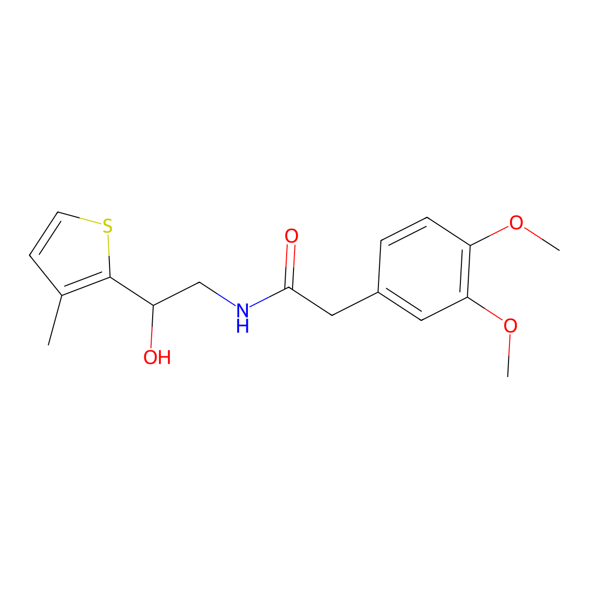 2-(3,4-dimethoxyphenyl)-N-[2-hydroxy-2-(3-methylthiophen-2-yl)ethyl]acetamide molecular structure, CAS 1351622-61-1