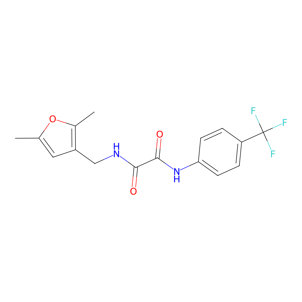 N1-((2,5-dimethylfuran-3-yl)methyl)-N2-(4-(trifluoromethyl)phenyl)oxalamide molecular structure, CAS 1351622-62-2