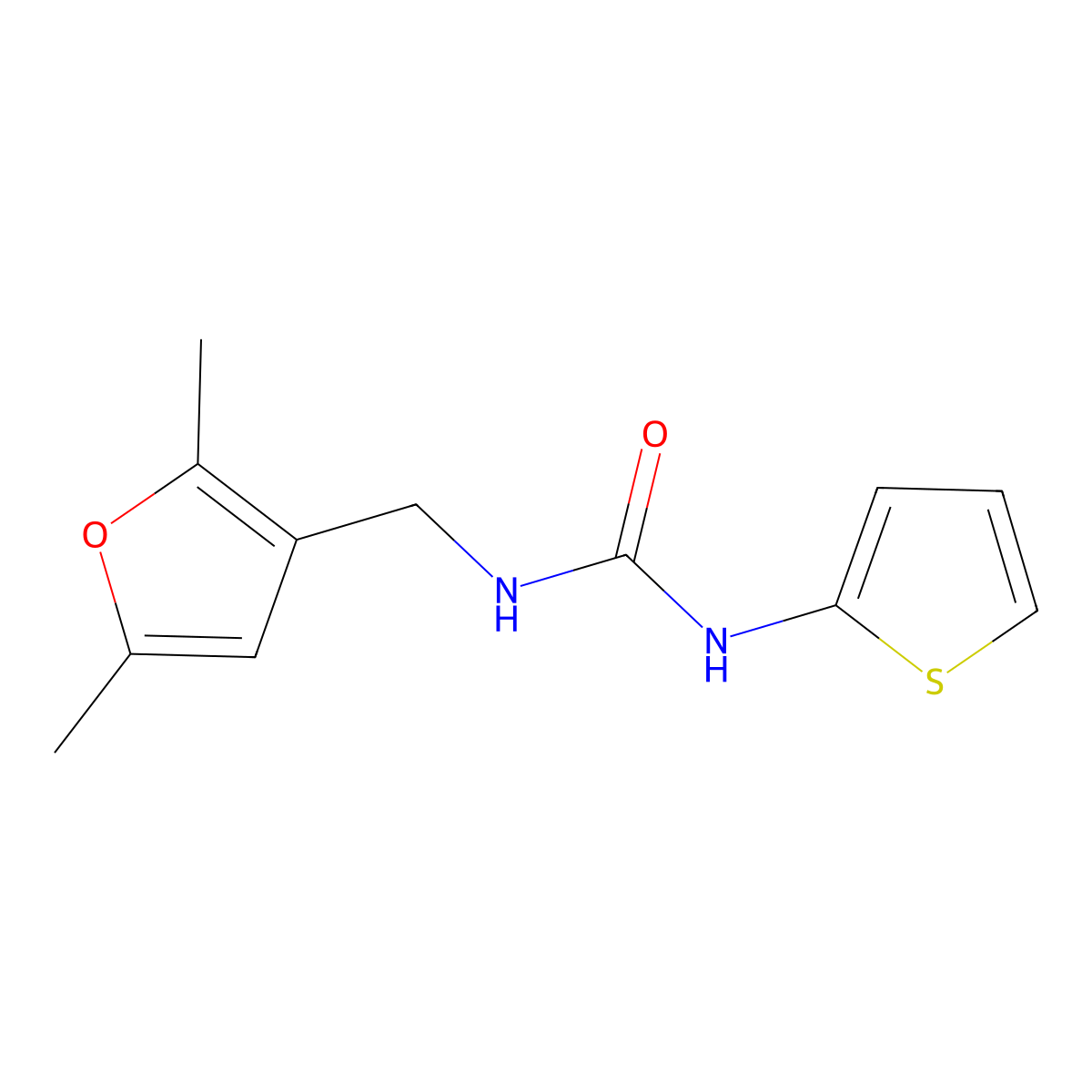 1-((2,5-Dimethylfuran-3-yl)methyl)-3-(thiophen-2-yl)urea molecular structure, CAS 1351622-67-7