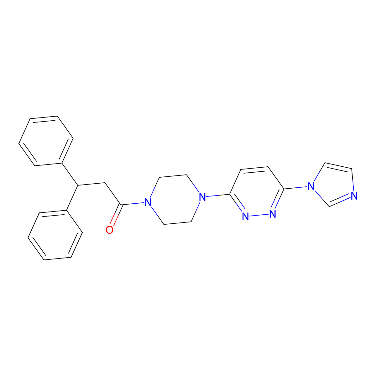 1-(4-(6-(1H-imidazol-1-yl)pyridazin-3-yl)piperazin-1-yl)-3,3-diphenylpropan-1-one molecular structure, CAS 1351622-73-5