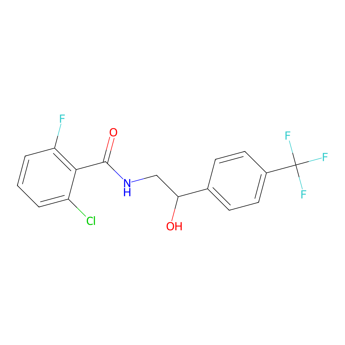 2-chloro-6-fluoro-N-{2-hydroxy-2-[4-(trifluoromethyl)phenyl]ethyl}benzamide molecular structure, CAS 1351622-76-8