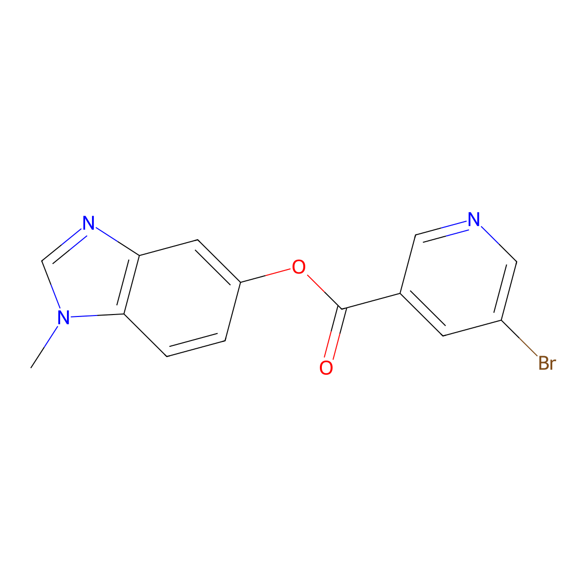 1-methyl-1H-benzo[d]imidazol-5-yl 5-bromonicotinate molecular structure, CAS 1351622-79-1