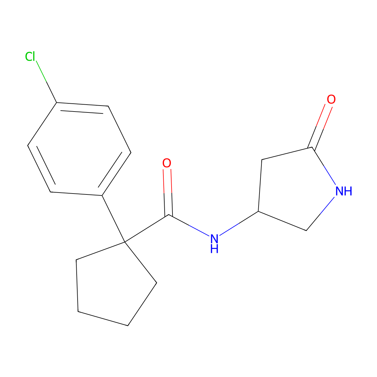 1-(4-chlorophenyl)-N-(5-oxopyrrolidin-3-yl)cyclopentanecarboxamide molecular structure, CAS 1351622-81-5