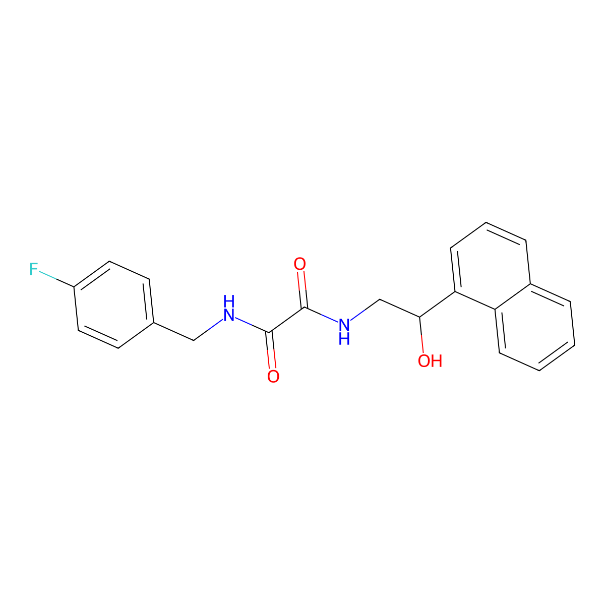 N1-(4-fluorobenzyl)-N2-(2-hydroxy-2-(naphthalen-1-yl)ethyl)oxalamide molecular structure, CAS 1351622-83-7