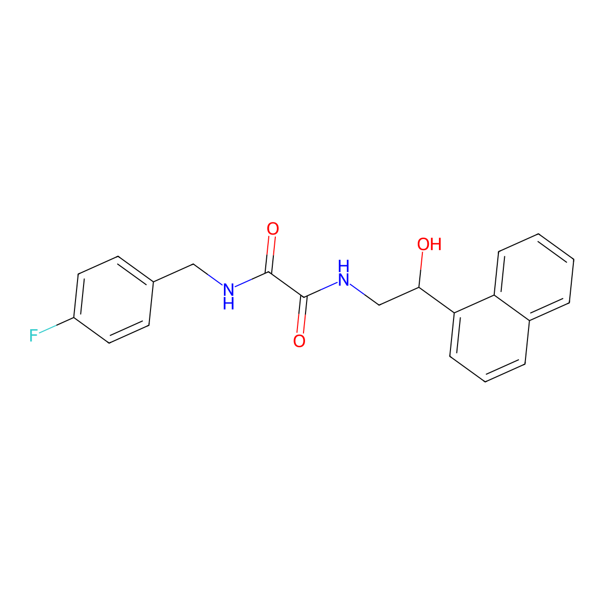 N1-(4-fluorobenzyl)-N2-(2-hydroxy-2-(naphthalen-1-yl)ethyl)oxalamide molecular structure, CAS 1351622-83-7