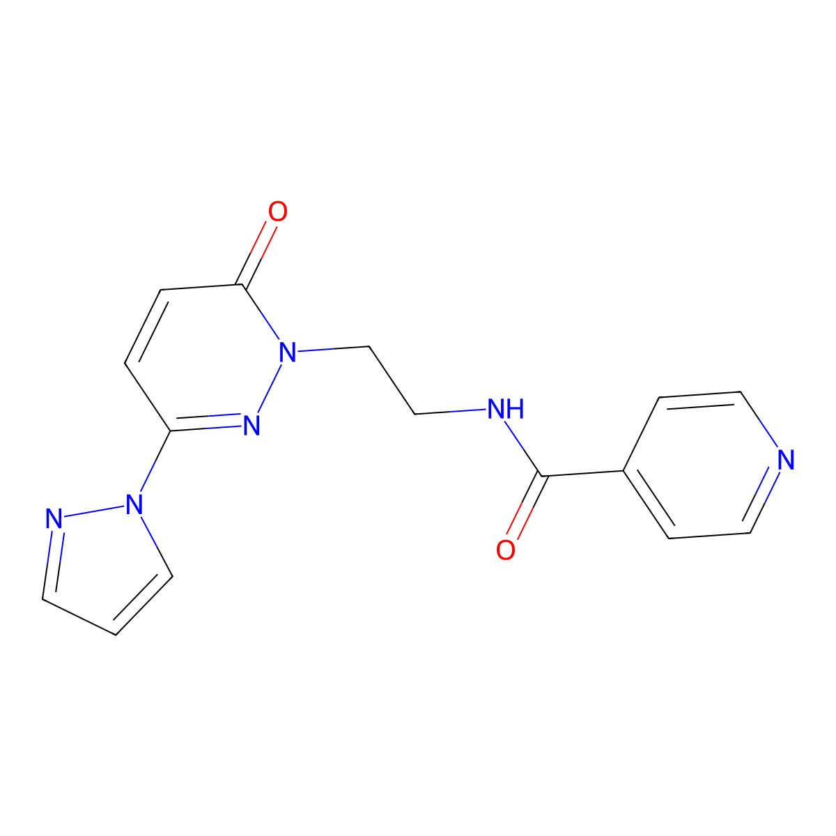 N-(2-(6-oxo-3-(1H-pyrazol-1-yl)pyridazin-1(6H)-yl)ethyl)isonicotinamide molecular structure, CAS 1351622-85-9