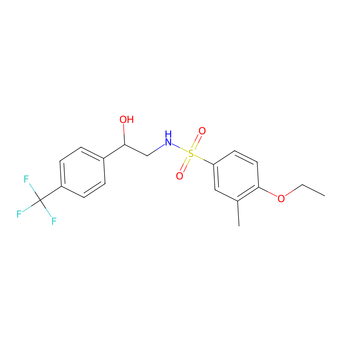4-ethoxy-N-(2-hydroxy-2-(4-(trifluoromethyl)phenyl)ethyl)-3-methylbenzenesulfonamide molecular structure, CAS 1351622-87-1
