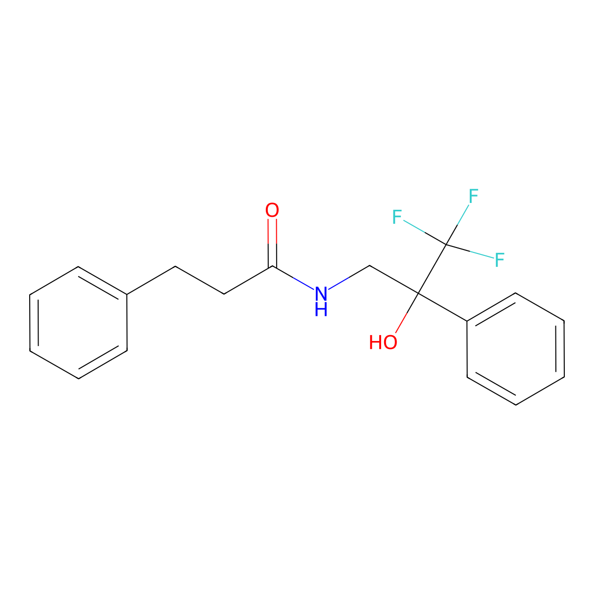 3-phenyl-N-(3,3,3-trifluoro-2-hydroxy-2-phenylpropyl)propanamide molecular structure, CAS 1351622-88-2