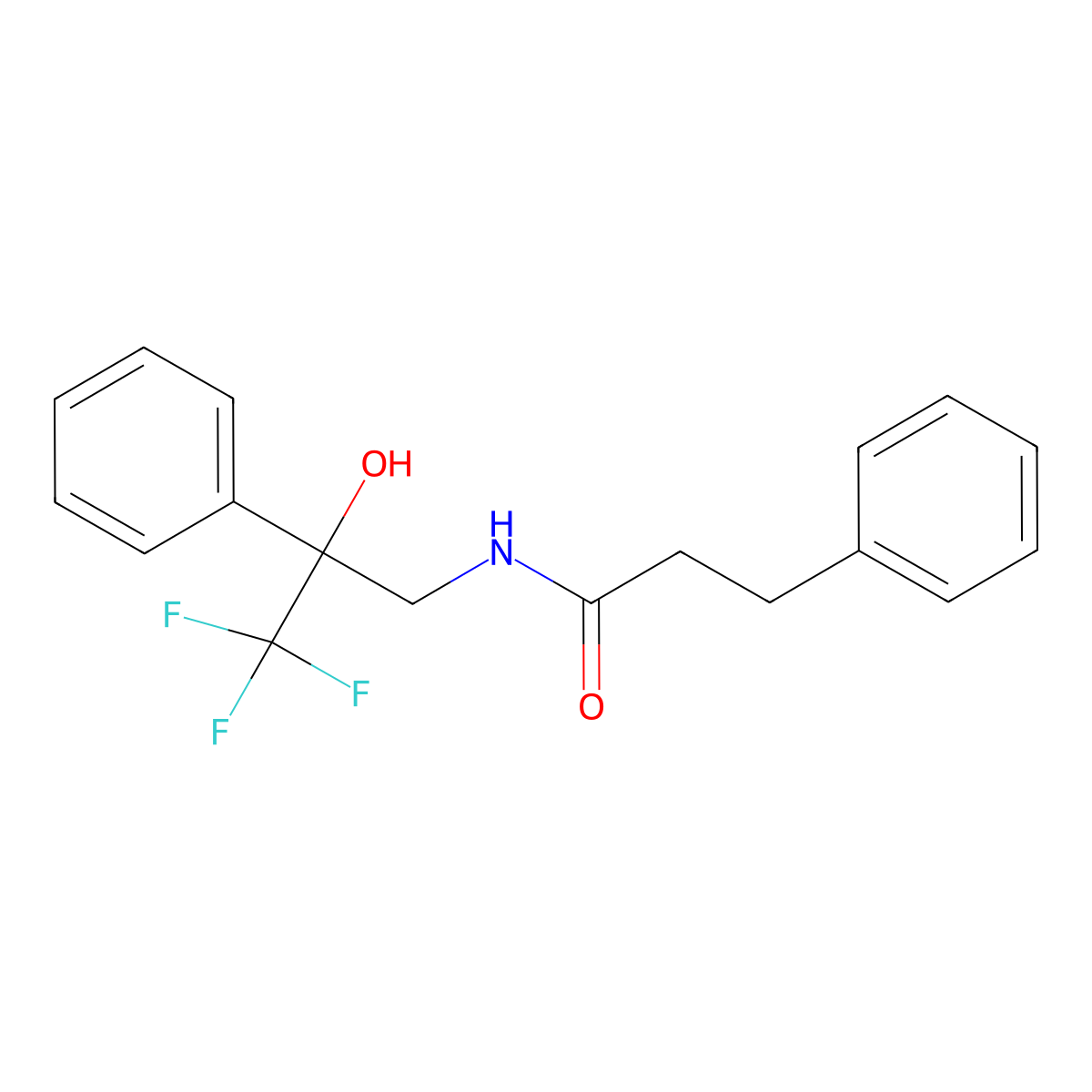 3-phenyl-N-(3,3,3-trifluoro-2-hydroxy-2-phenylpropyl)propanamide molecular structure, CAS 1351622-88-2