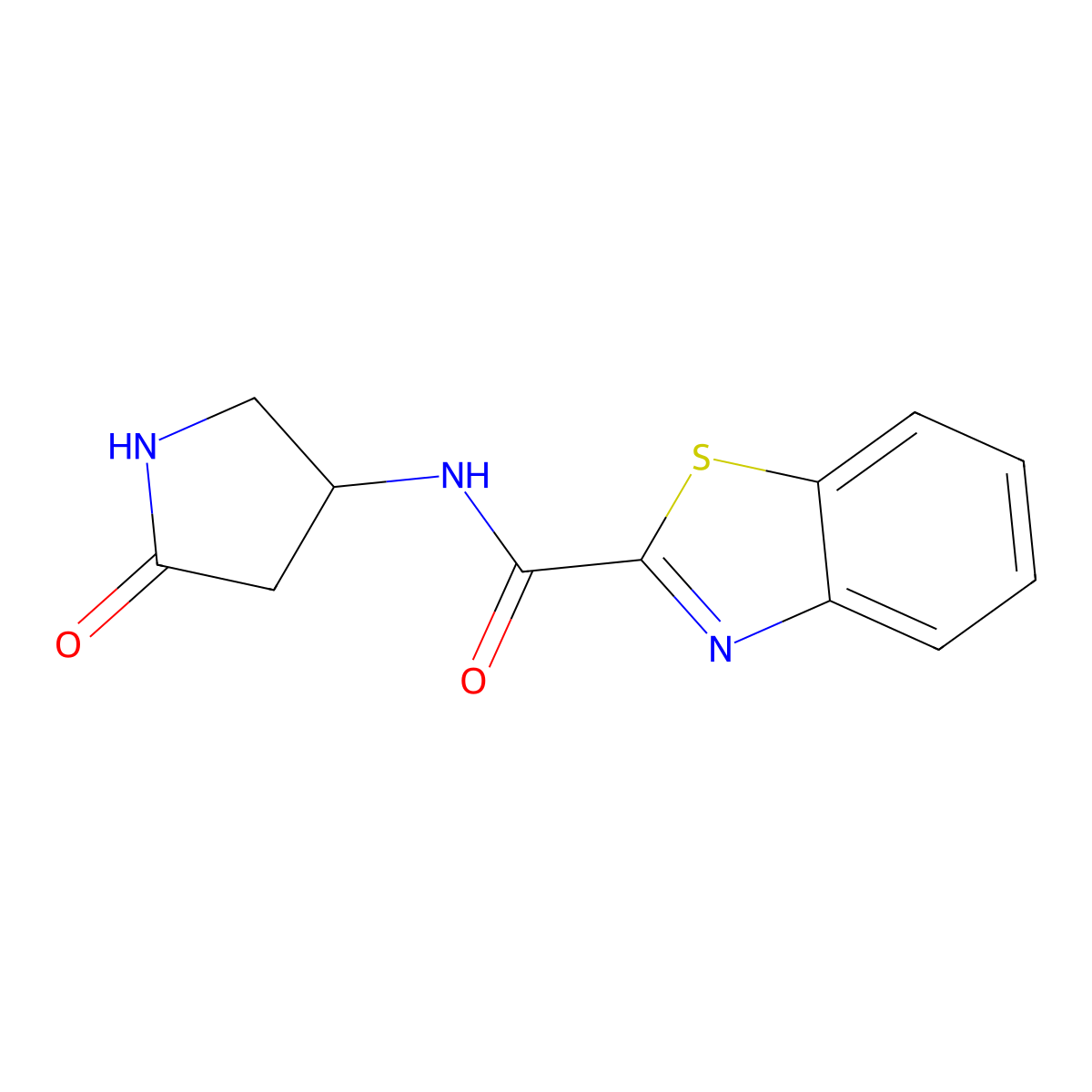 N-(5-oxopyrrolidin-3-yl)-1,3-benzothiazole-2-carboxamide molecular structure, CAS 1351622-89-3