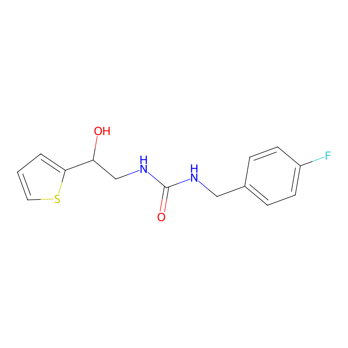 1-(4-Fluorobenzyl)-3-(2-hydroxy-2-(thiophen-2-yl)ethyl)urea molecular structure, CAS 1351623-20-5