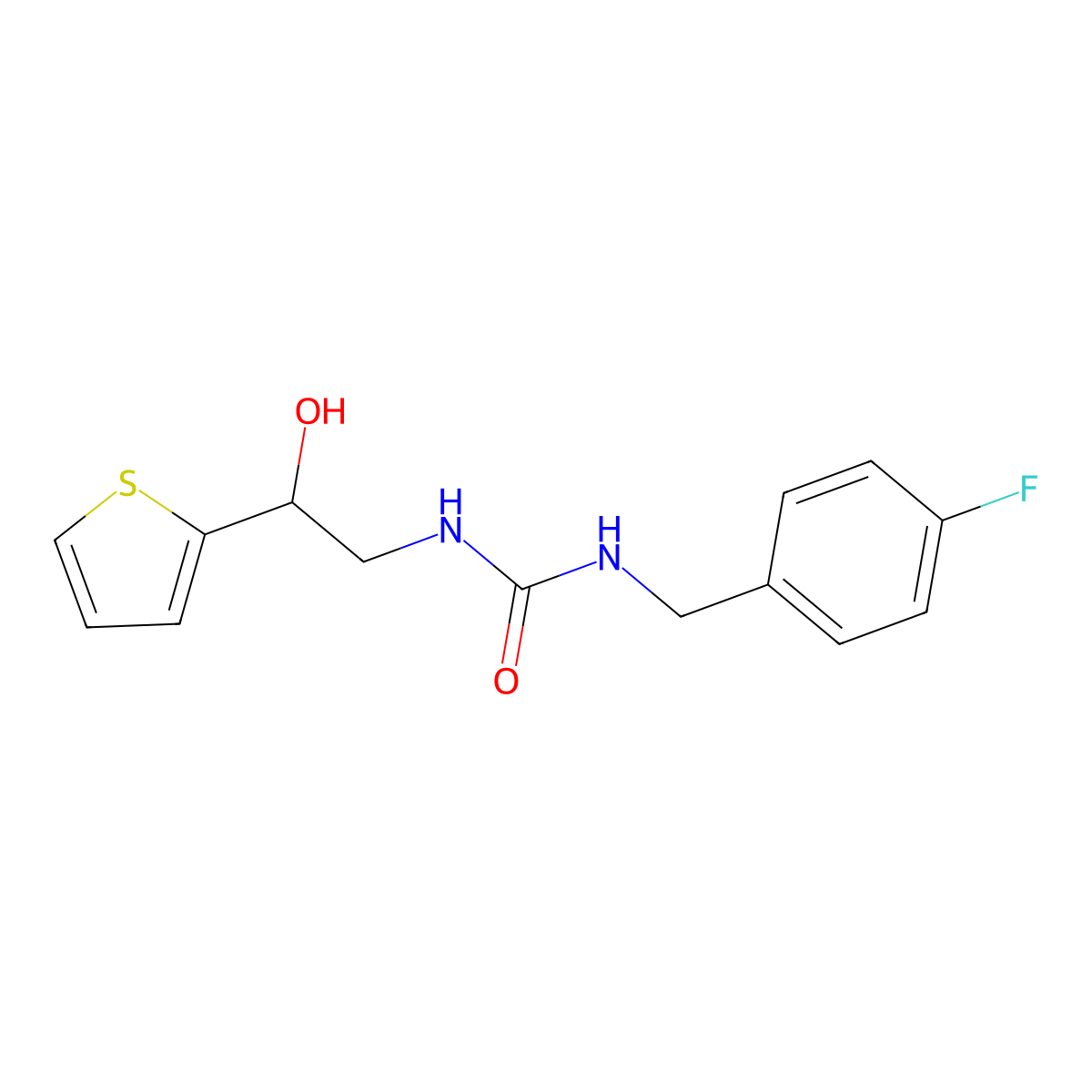 1-(4-Fluorobenzyl)-3-(2-hydroxy-2-(thiophen-2-yl)ethyl)urea molecular structure, CAS 1351623-20-5