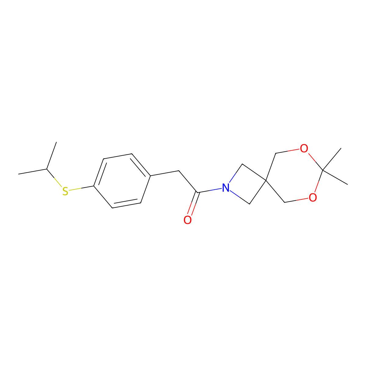 1-(7,7-Dimethyl-6,8-dioxa-2-azaspiro[3.5]nonan-2-yl)-2-(4-(isopropylthio)phenyl)ethanone molecular structure, CAS 1351623-24-9