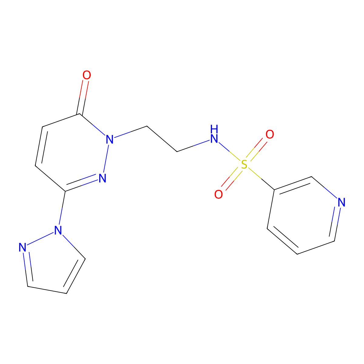 N-(2-(6-oxo-3-(1H-pyrazol-1-yl)pyridazin-1(6H)-yl)ethyl)pyridine-3-sulfonamide molecular structure, CAS 1351623-25-0