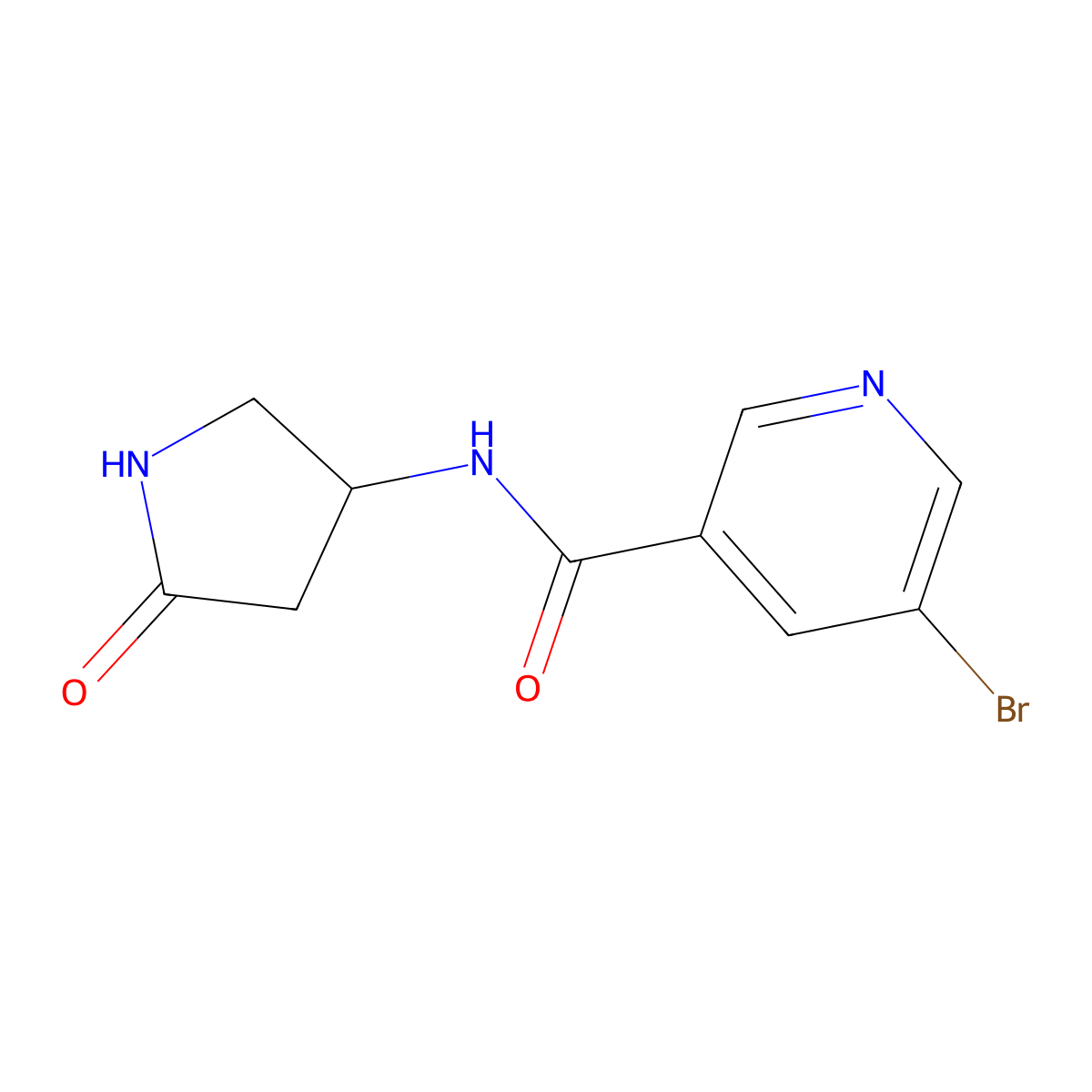 5-bromo-N-(5-oxopyrrolidin-3-yl)nicotinamide molecular structure, CAS 1351623-27-2