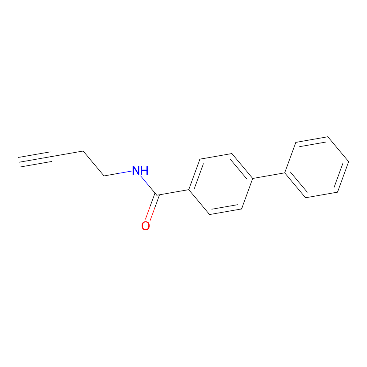 N-(but-3-yn-1-yl)-[1,1'-biphenyl]-4-carboxamide molecular structure, CAS 1351623-29-4