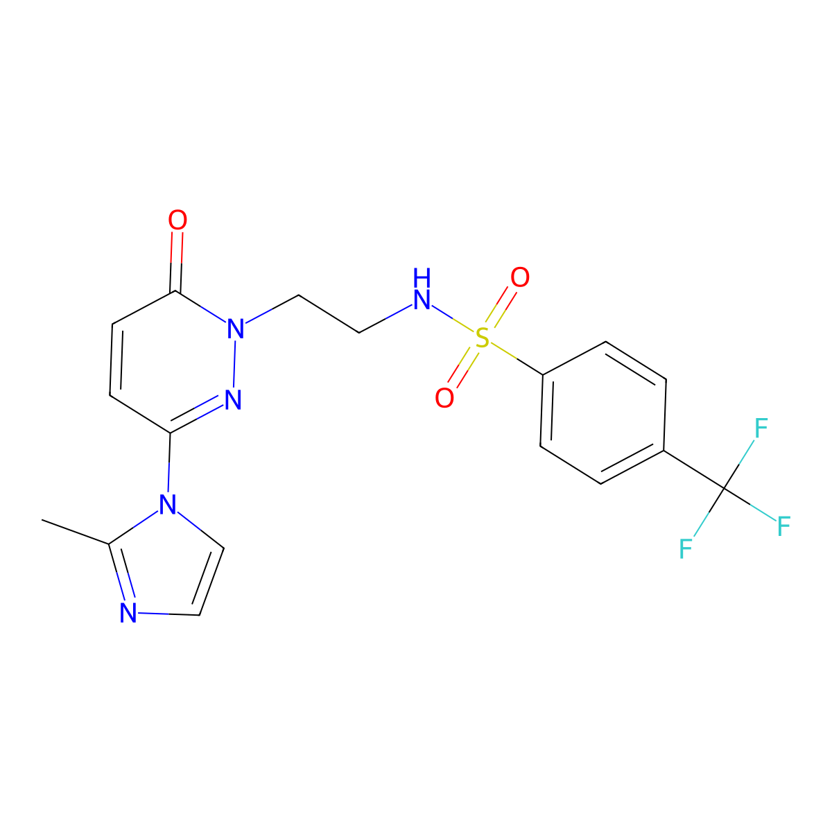 N-(2-(3-(2-methyl-1H-imidazol-1-yl)-6-oxopyridazin-1(6H)-yl)ethyl)-4-(trifluoromethyl)benzenesulfonamide molecular structure, CAS 1351623-31-8