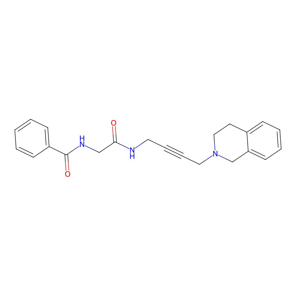 N-(2-((4-(3,4-dihydroisoquinolin-2(1H)-yl)but-2-yn-1-yl)amino)-2-oxoethyl)benzamide molecular structure, CAS 1351623-45-4