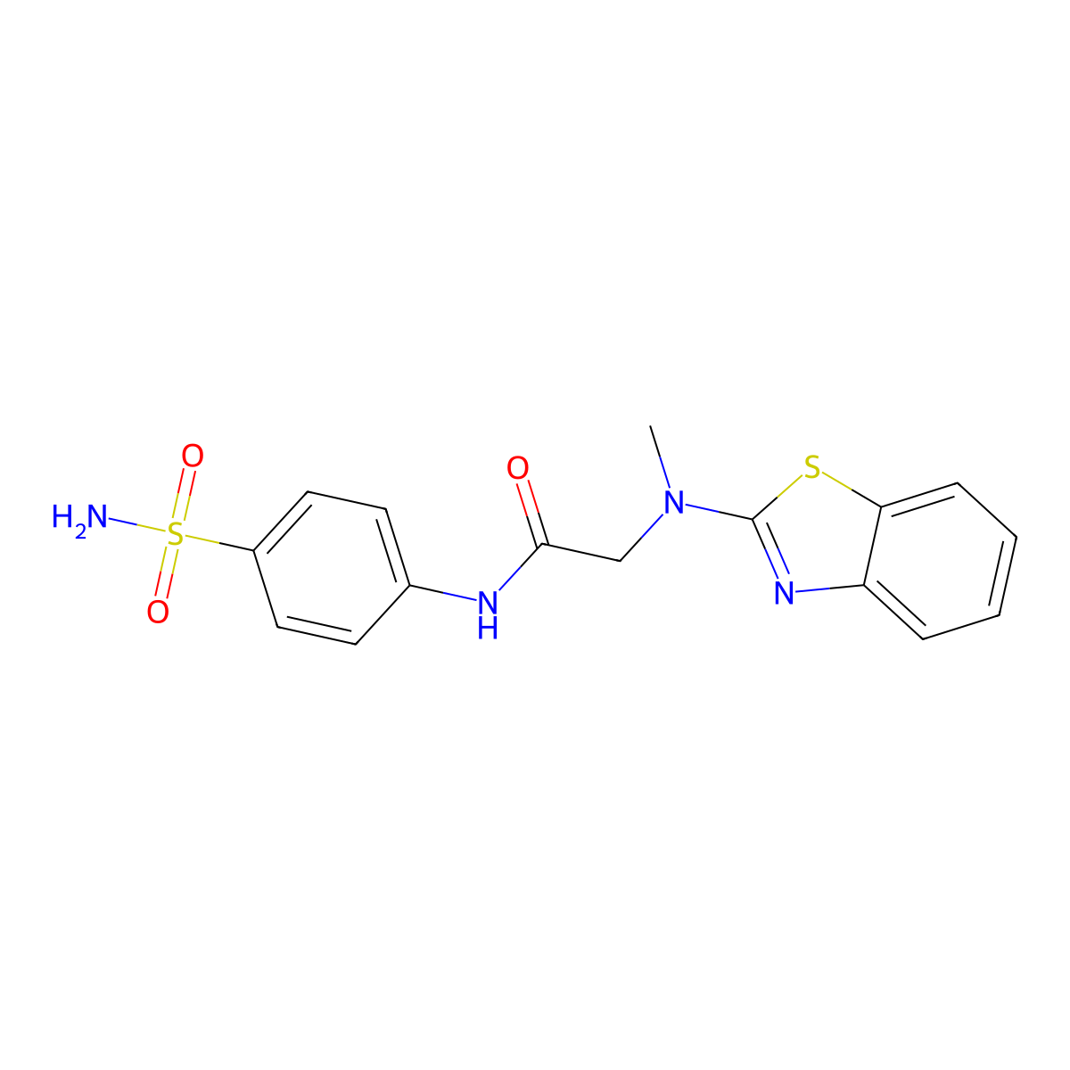2-(benzo[d]thiazol-2-yl(methyl)amino)-N-(4-sulfamoylphenyl)acetamide molecular structure, CAS 1351623-46-5