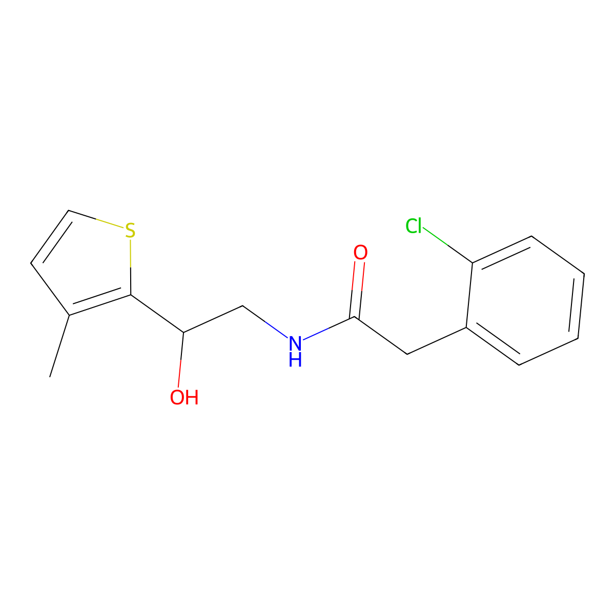 2-(2-chlorophenyl)-N-[2-hydroxy-2-(3-methylthiophen-2-yl)ethyl]acetamide molecular structure, CAS 1351630-19-7