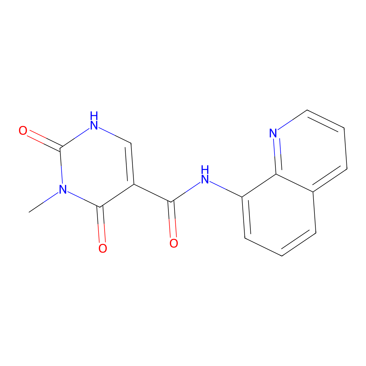 3-methyl-2,4-dioxo-N-(quinolin-8-yl)-1,2,3,4-tetrahydropyrimidine-5-carboxamide molecular structure, CAS 1351630-28-8