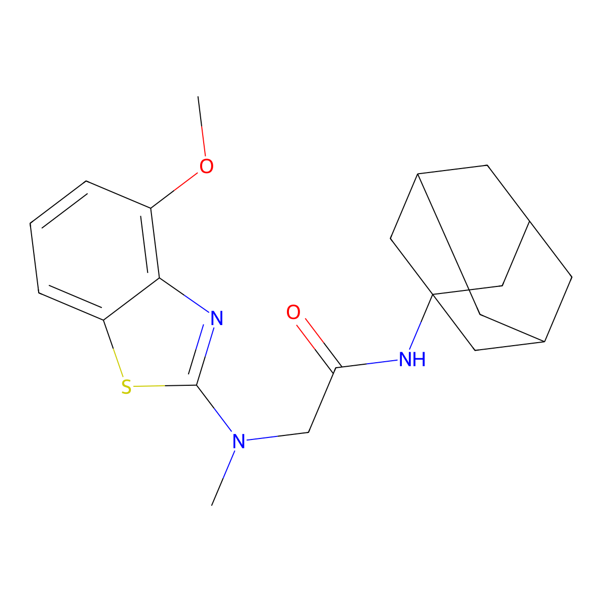N-(adamantan-1-yl)-2-[(4-methoxy-1,3-benzothiazol-2-yl)(methyl)amino]acetamide molecular structure, CAS 1351630-29-9