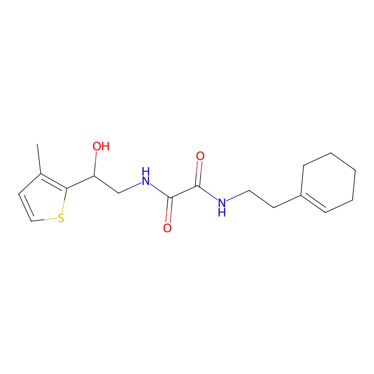 N1-(2-(cyclohex-1-en-1-yl)ethyl)-N2-(2-hydroxy-2-(3-methylthiophen-2-yl)ethyl)oxalamide molecular structure, CAS 1351630-41-5