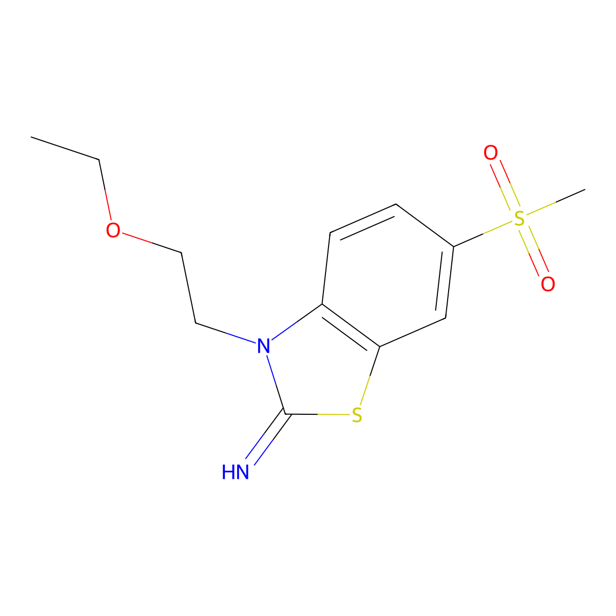 3-(2-ethoxyethyl)-6-(methylsulfonyl)benzo[d]thiazol-2(3H)-imine molecular structure, CAS 1351630-42-6