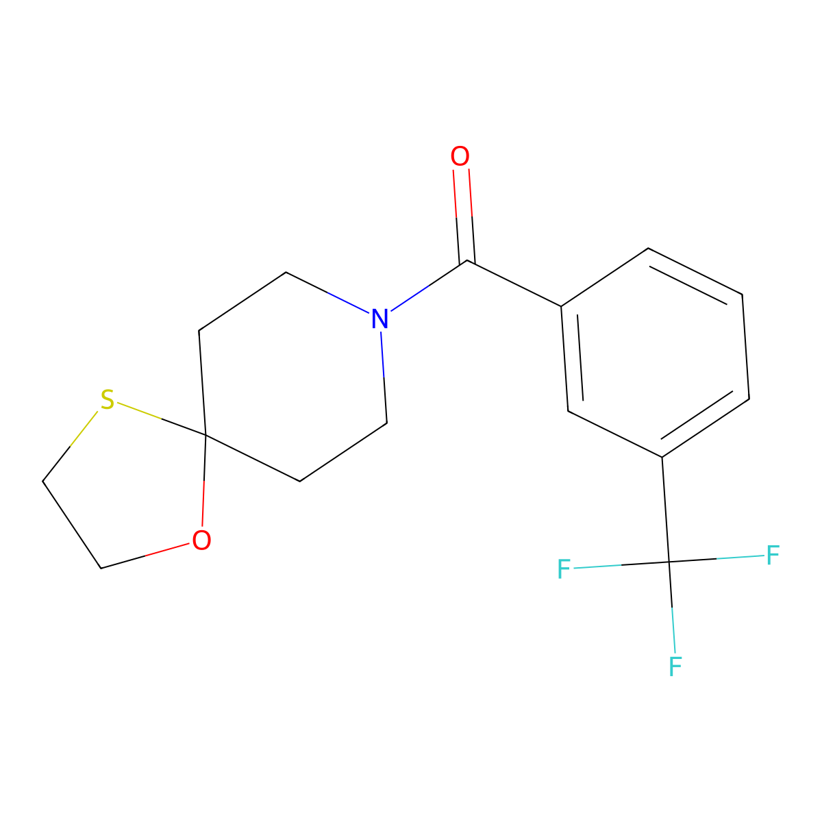 1-Oxa-4-thia-8-azaspiro[4.5]decan-8-yl(3-(trifluoromethyl)phenyl)methanone molecular structure, CAS 1351630-43-7