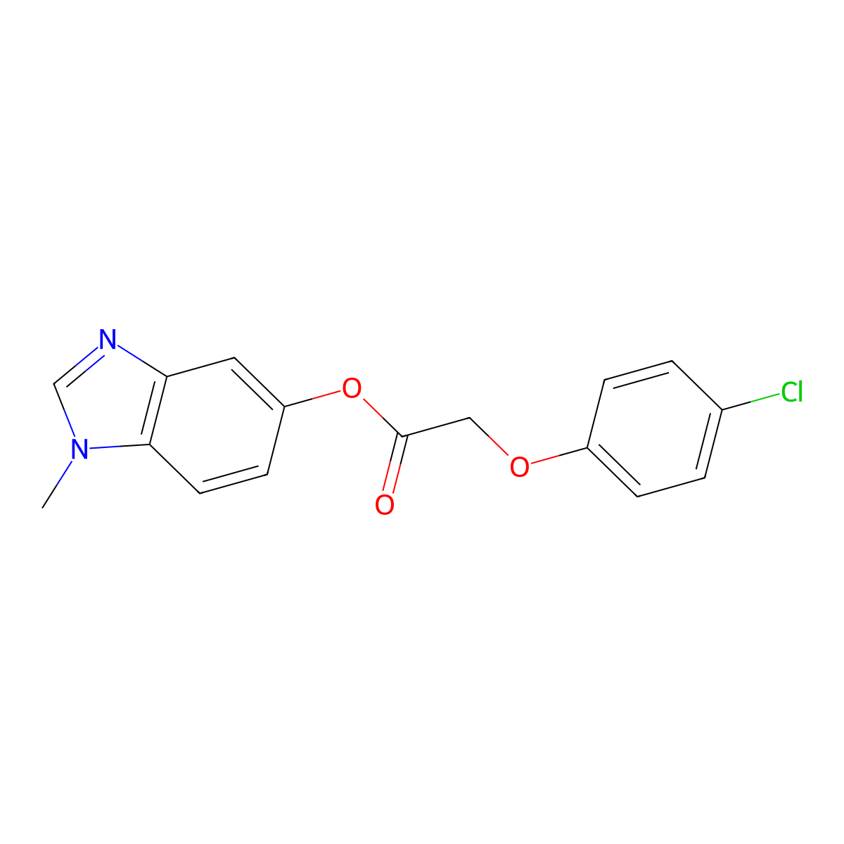 1-methyl-1H-benzo[d]imidazol-5-yl 2-(4-chlorophenoxy)acetate molecular structure, CAS 1351630-44-8