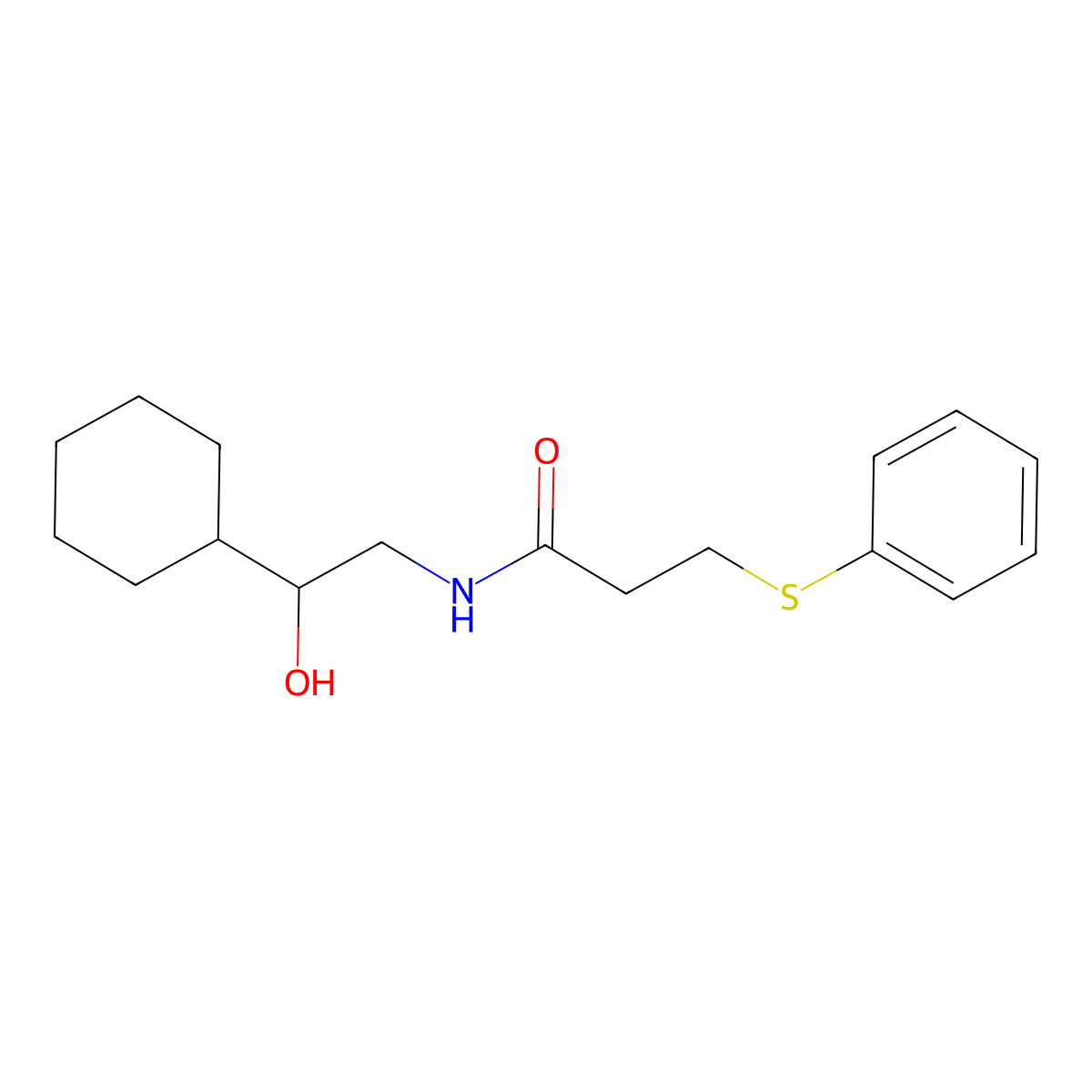 N-(2-cyclohexyl-2-hydroxyethyl)-3-(phenylthio)propanamide molecular structure, CAS 1351630-47-1
