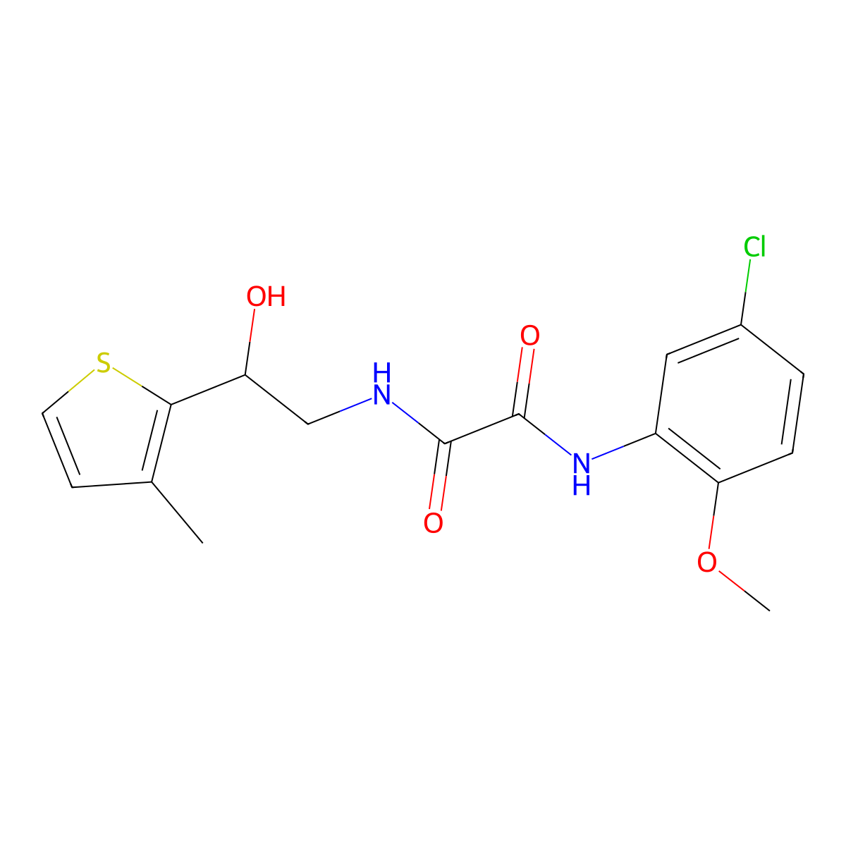 N1-(5-chloro-2-methoxyphenyl)-N2-(2-hydroxy-2-(3-methylthiophen-2-yl)ethyl)oxalamide molecular structure, CAS 1351630-48-2
