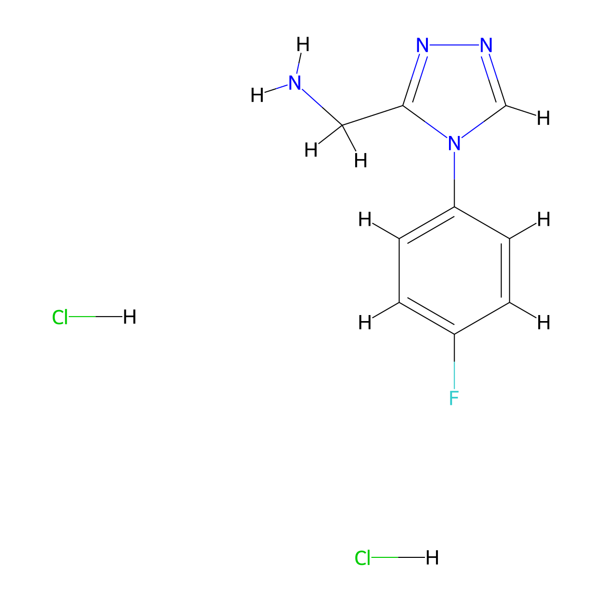 {[4-(4-fluorophenyl)-4H-1,2,4-triazol-3-yl]methyl}amine dihydrochloride molecular structure, CAS 1351630-50-6