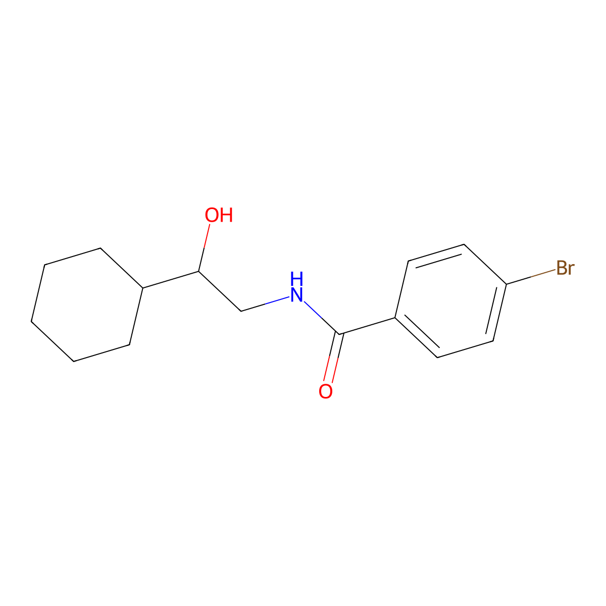 4-bromo-N-(2-cyclohexyl-2-hydroxyethyl)benzamide molecular structure, CAS 1351630-52-8