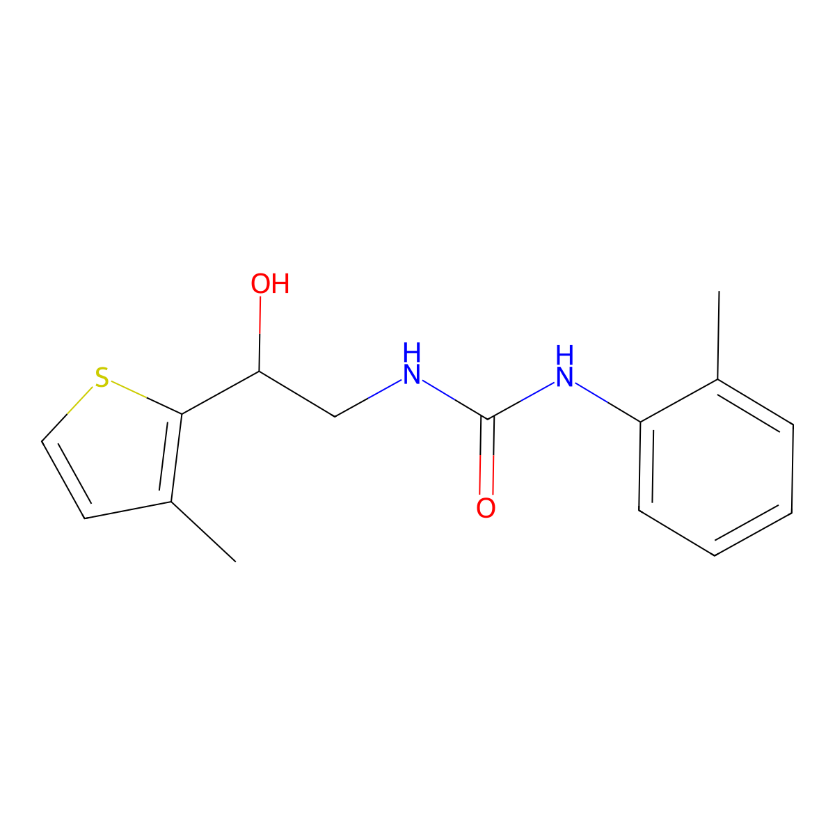 1-(2-Hydroxy-2-(3-methylthiophen-2-yl)ethyl)-3-(o-tolyl)urea molecular structure, CAS 1351630-55-1
