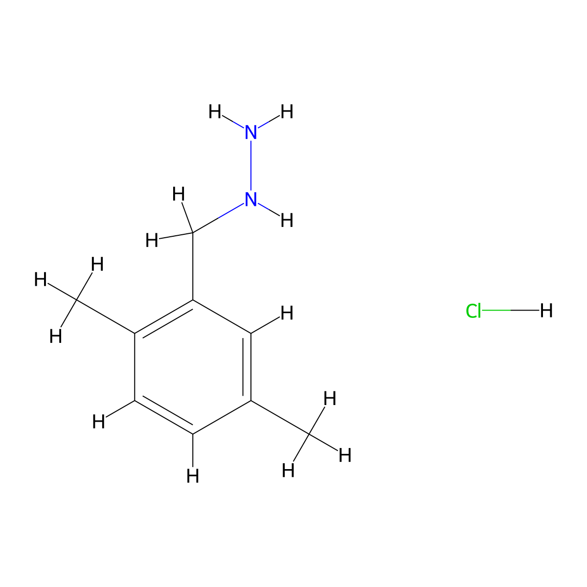(2,5-Dimethylbenzyl)hydrazine hydrochloride molecular structure, CAS 1351630-64-2