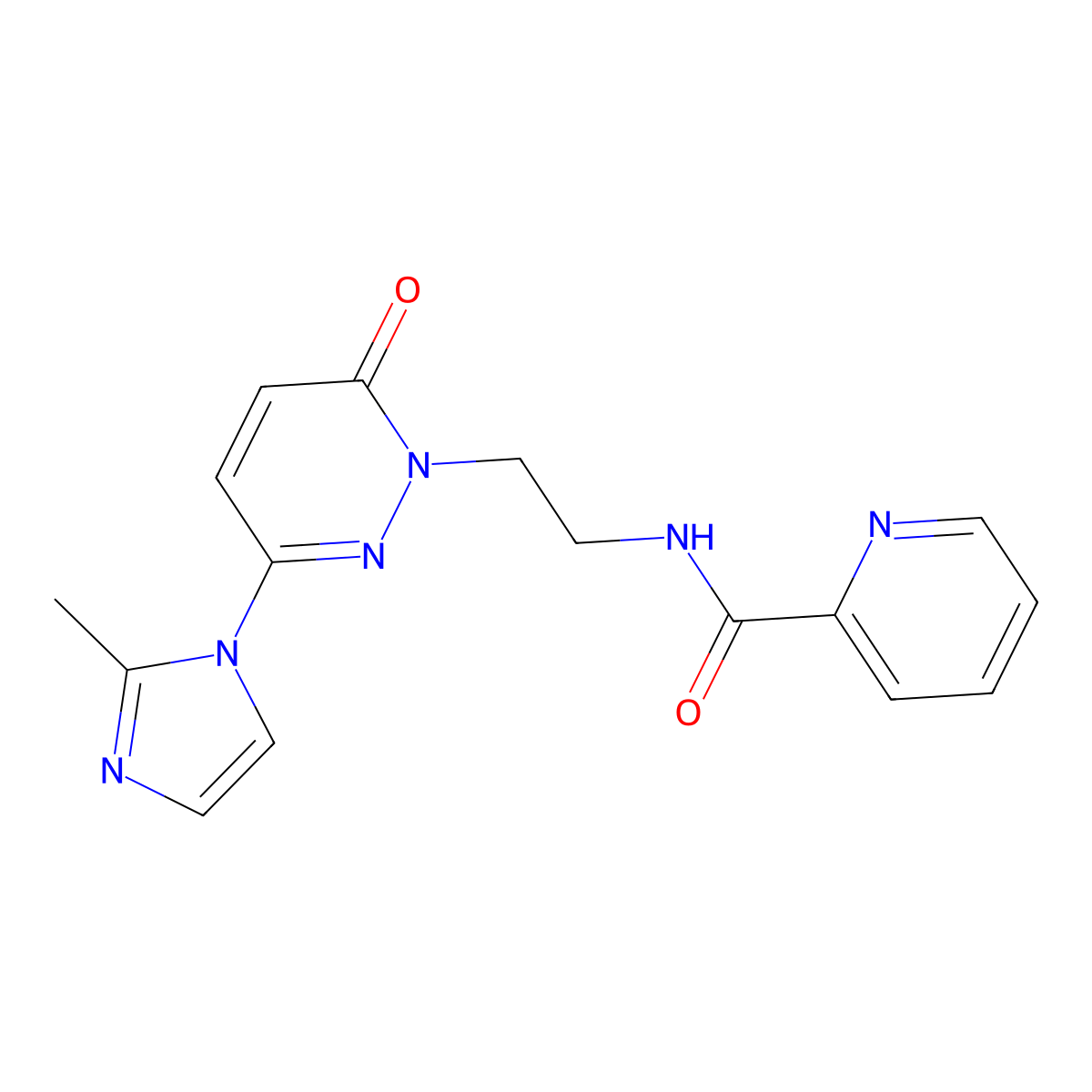 N-(2-(3-(2-methyl-1H-imidazol-1-yl)-6-oxopyridazin-1(6H)-yl)ethyl)picolinamide molecular structure, CAS 1351630-66-4