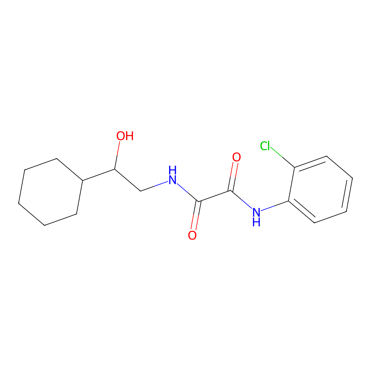 N1-(2-chlorophenyl)-N2-(2-cyclohexyl-2-hydroxyethyl)oxalamide molecular structure, CAS 1351630-70-0