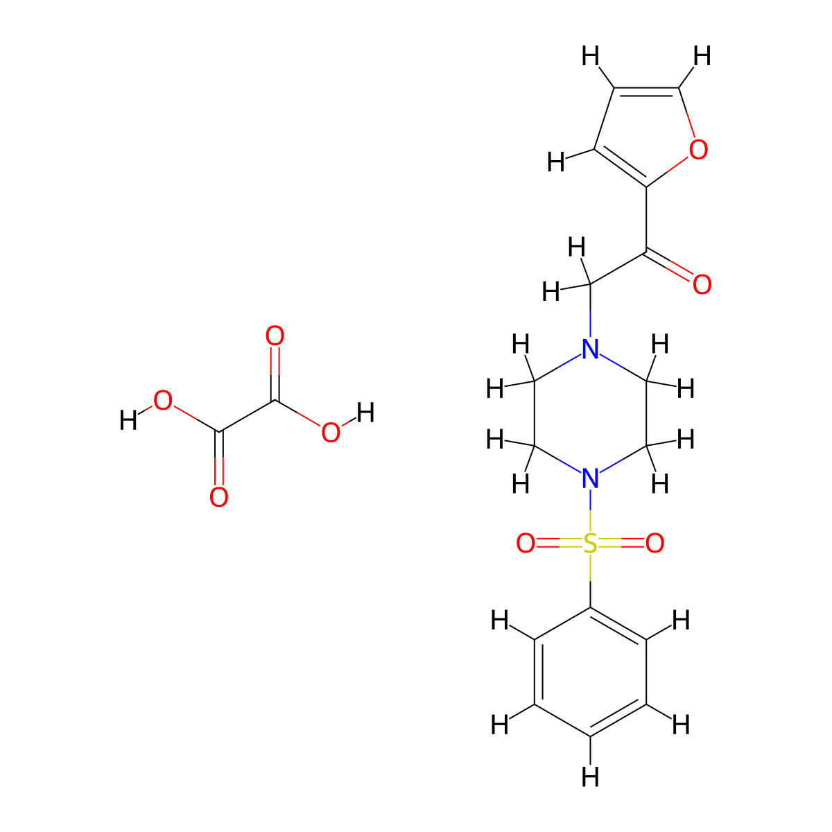 1-(Furan-2-yl)-2-(4-(phenylsulfonyl)piperazin-1-yl)ethanone oxalate molecular structure, CAS 1351630-73-3