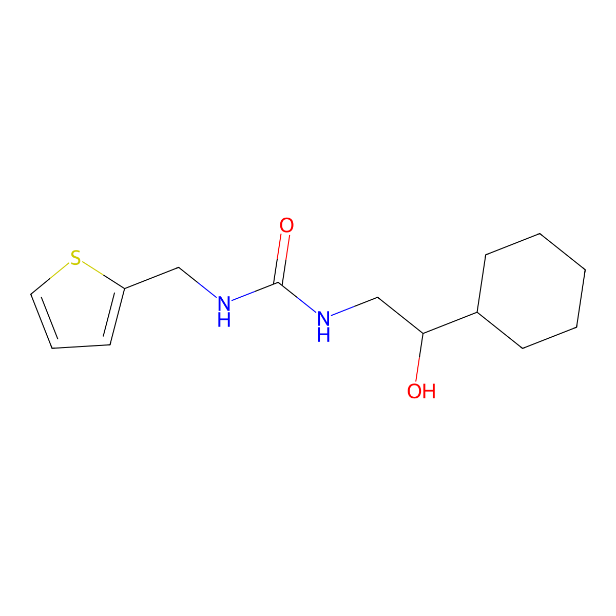 1-(2-Cyclohexyl-2-hydroxyethyl)-3-(thiophen-2-ylmethyl)urea molecular structure, CAS 1351630-79-9