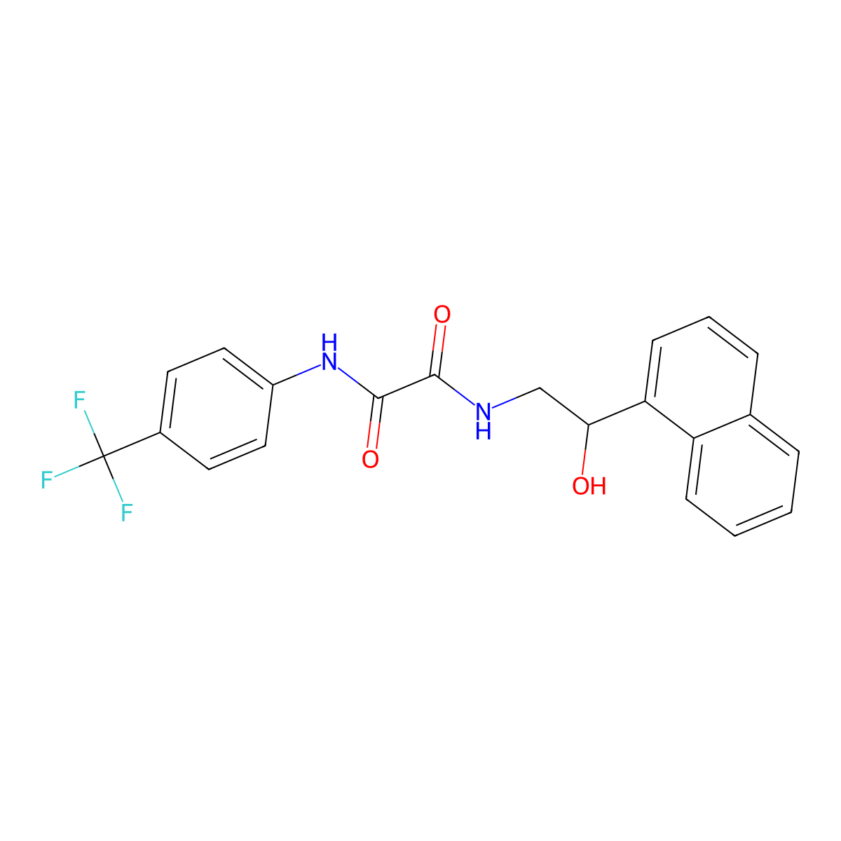 N1-(2-hydroxy-2-(naphthalen-1-yl)ethyl)-N2-(4-(trifluoromethyl)phenyl)oxalamide molecular structure, CAS 1351630-83-5