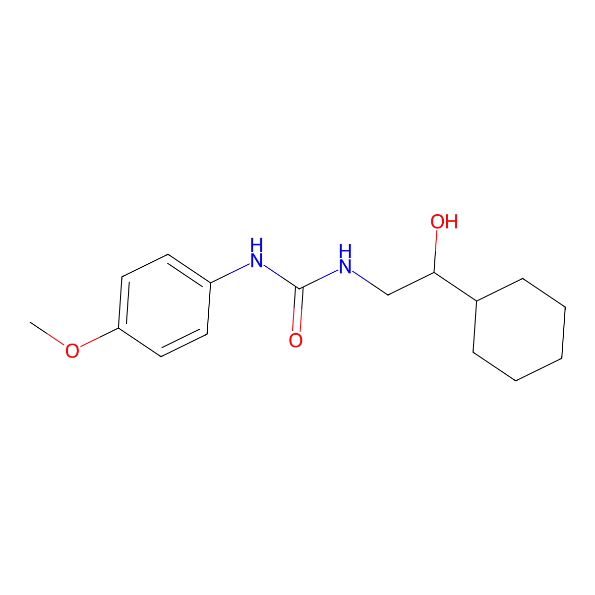 1-(2-Cyclohexyl-2-hydroxyethyl)-3-(4-methoxyphenyl)urea molecular structure, CAS 1351630-87-9