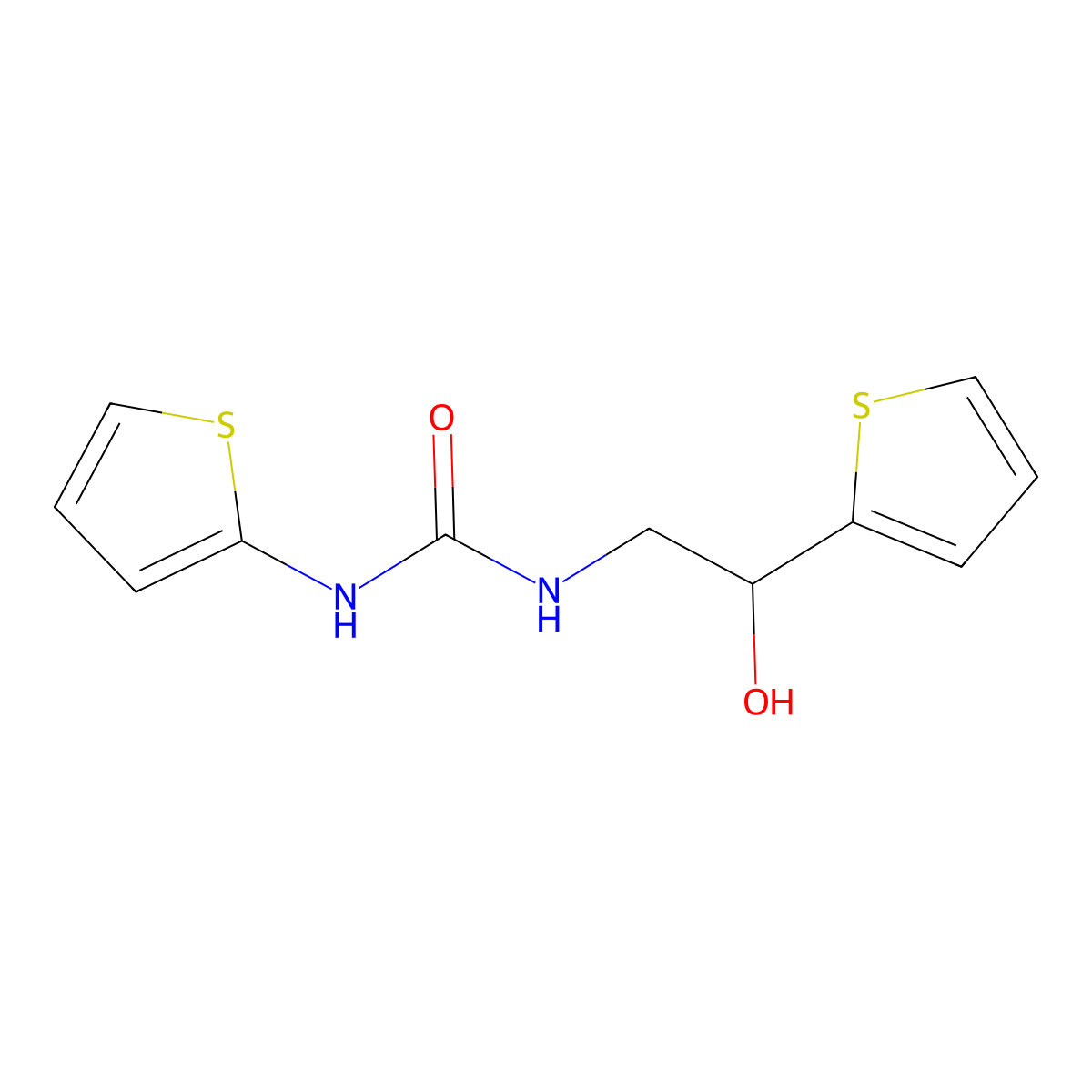 1-[2-Hydroxy-2-(thiophen-2-yl)ethyl]-3-(thiophen-2-yl)urea molecular structure, CAS 1351630-91-5