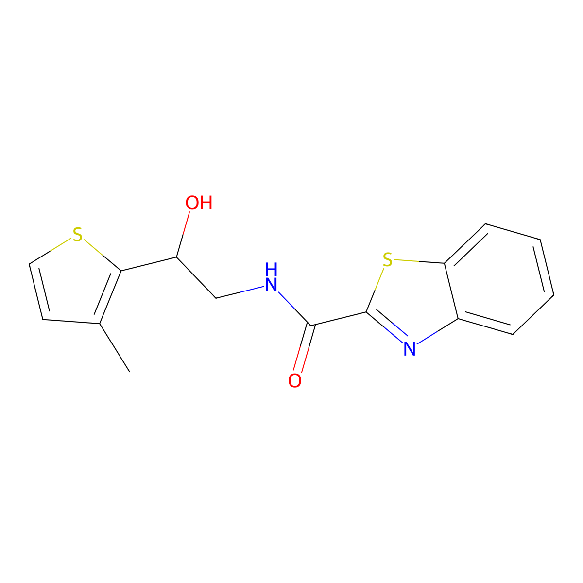 N-(2-hydroxy-2-(3-methylthiophen-2-yl)ethyl)benzo[d]thiazole-2-carboxamide molecular structure, CAS 1351630-95-9