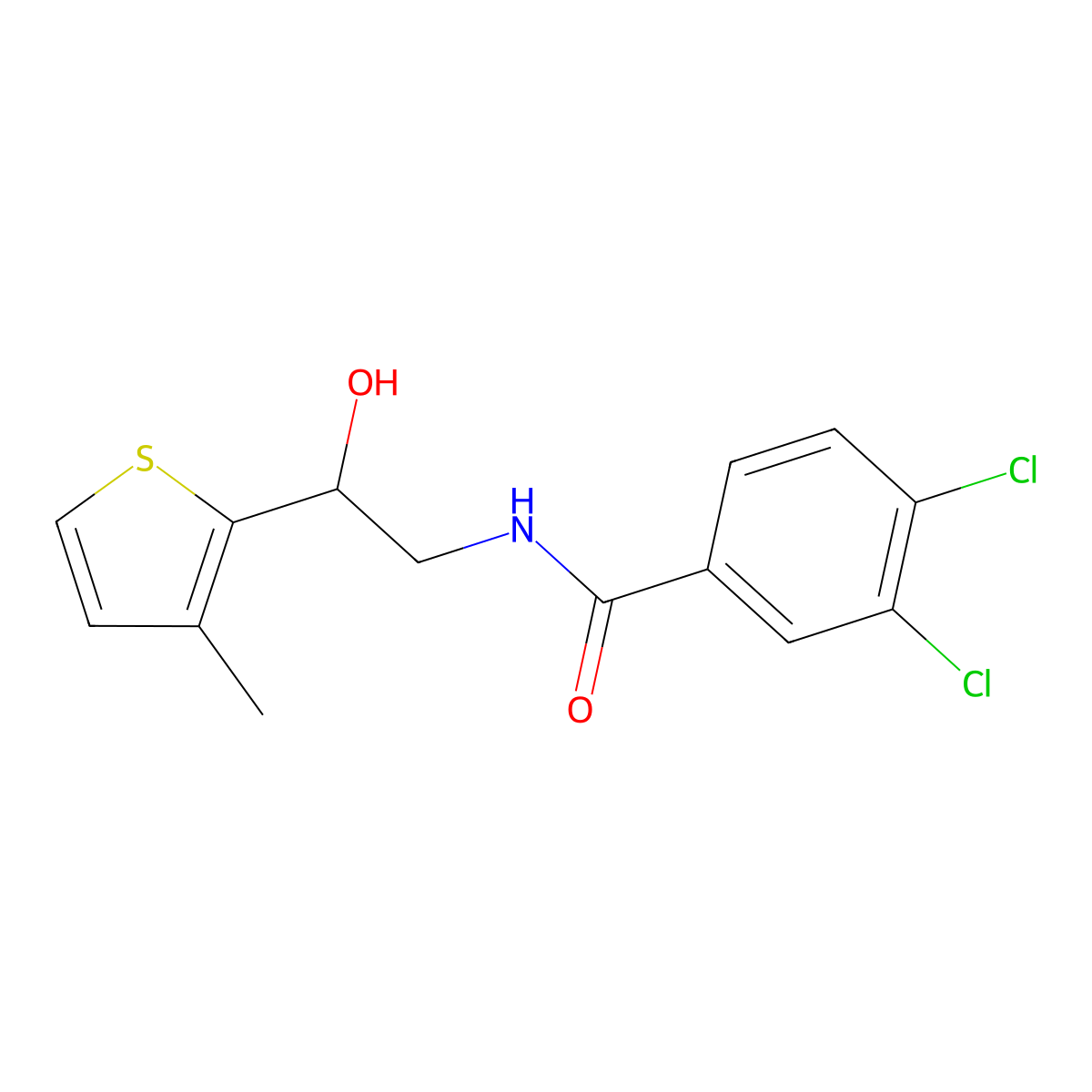 3,4-dichloro-N-[2-hydroxy-2-(3-methylthiophen-2-yl)ethyl]benzamide molecular structure, CAS 1351631-02-1