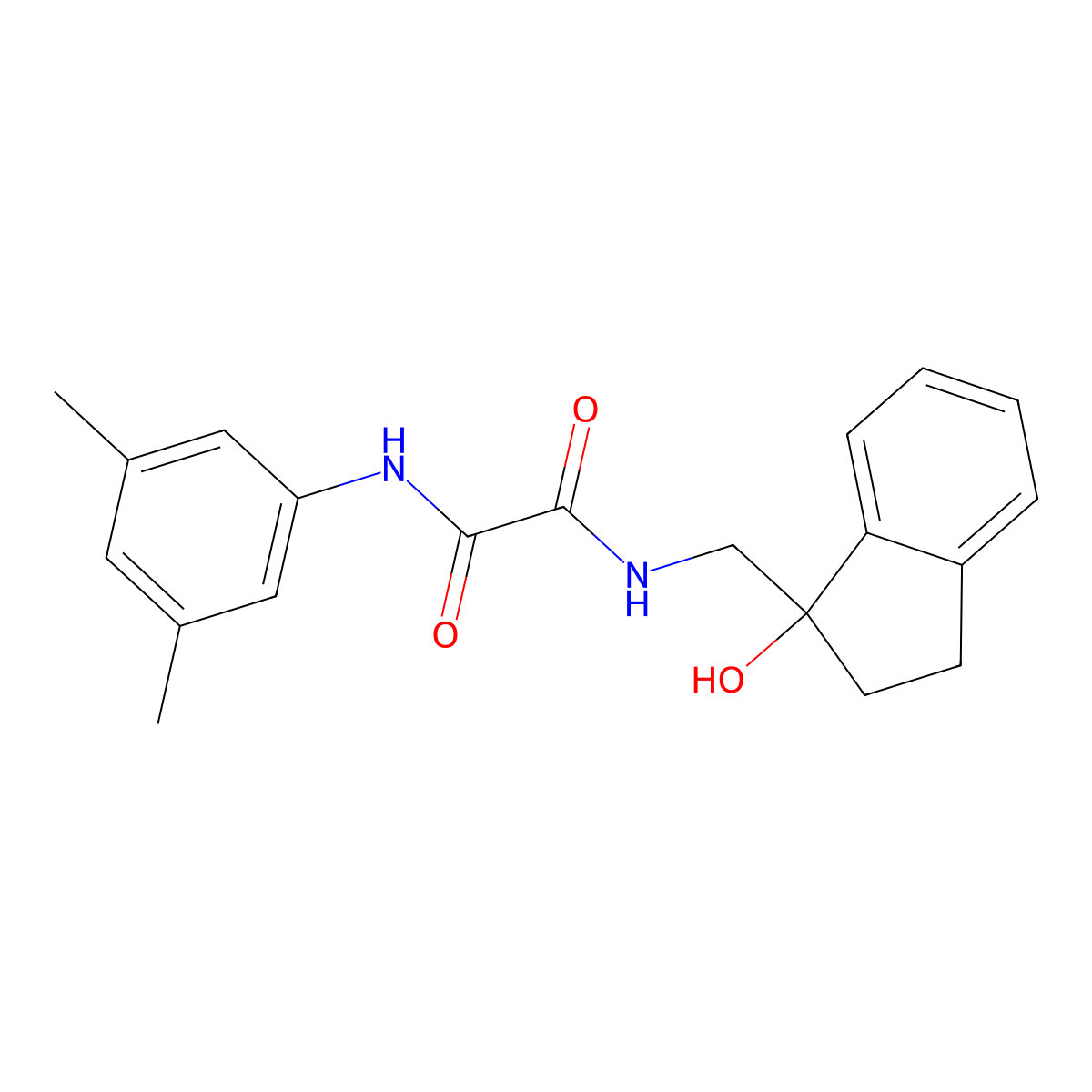 N1-(3,5-dimethylphenyl)-N2-((1-hydroxy-2,3-dihydro-1H-inden-1-yl)methyl)oxalamide molecular structure, CAS 1351631-03-2